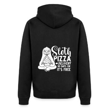 Sloth Pizza Livraison Pizzeria Italien - Veste à capuche bio Premium Unisexe - noir - Dos - Nico (187cm)
