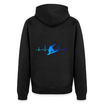 Femmes snowboarders sports d'hiver snowboard - Veste à capuche bio Premium Unisexe - noir - Dos - Nico (187cm)