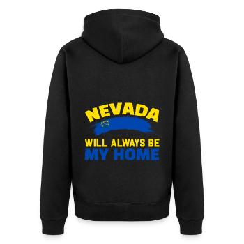 Le Nevada sera toujours ma maison USA Amérique Ne - Veste à capuche bio Premium Unisexe - noir - Dos - Nico (187cm)