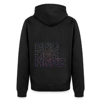 Bruderherz Bester Bruder der Welt Geschenkidee - Unisex Premium Bio Zip Hoodie - Schwarz - Hinten - Nico (187cm)