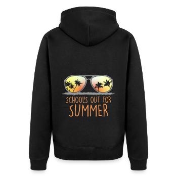 Schools Out For Summer Holidays School Day SchoolChild - Unisex Premium Organic Zip Hoodie - black - Back - Nico (187cm)