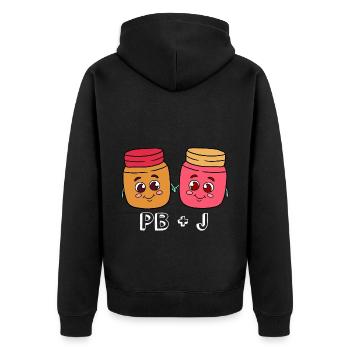 Erdnussbutter Peanut Butter Marmelade Geschenk - Unisex Premium Bio Zip Hoodie - Schwarz - Hinten - Nico (187cm)