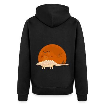 Ankylosaurus Sonnenuntergang Ankylosaurus Dinosaur - Unisex Premium Bio Zip Hoodie - Schwarz - Hinten - Nico (187cm)