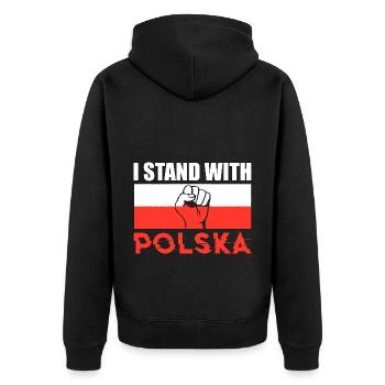 La Pologne dit le cadeau de la fierté de Polska - Veste à capuche bio Premium Unisexe - noir - Dos - Nico (187cm)