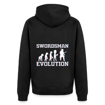 Krieger Kenjutsu Säbel Kampf - Unisex Premium Bio Zip Hoodie - Schwarz - Hinten - Nico (187cm)