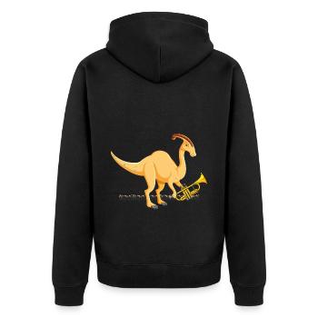 Paläontologie-Lehrer und Parasaurolophus Motif - Unisex Premium Bio Zip Hoodie - Schwarz - Hinten - Nico (187cm)