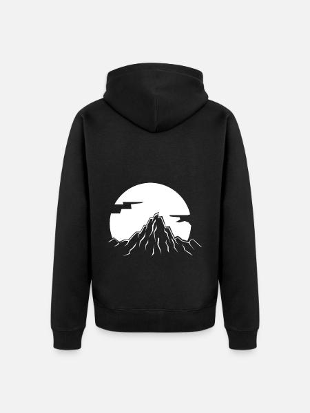 Mountain - (32) - Unisex Premium Organic Zip Hoodie - black