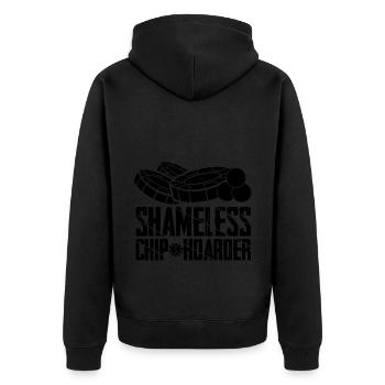 Poker - Unisex Premium Bio Zip Hoodie - Schwarz - Hinten - Nico (187cm)