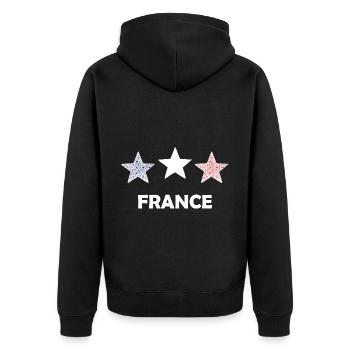 Die Sterne Frankreichs - Unisex Premium Bio Zip Hoodie - Schwarz - Hinten - Nico (187cm)