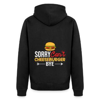Cheeseburger Cheese Sandwich Hamburger - Unisex Premium Organic Zip Hoodie - black - Back - Nico (187cm)