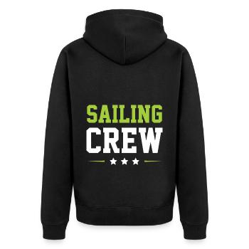 Sailing Crew - Unisex Premium Bio Zip Hoodie - Schwarz - Hinten - Nico (187cm)