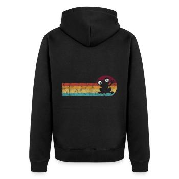 Frosch Frösche Geschenk für Kinder Lustig Witzig - Unisex Premium Bio Zip Hoodie - Schwarz - Hinten - Nico (187cm)