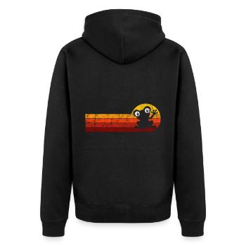 Frosch Frösche Geschenk für Kinder Lustig Witzig - Unisex Premium Bio Zip Hoodie - Schwarz - Hinten - Nico (187cm)