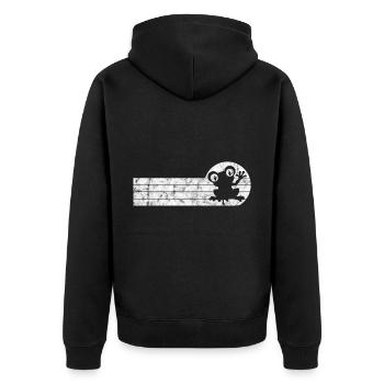 Frosch Frösche Geschenk für Kinder Lustig Witzig - Unisex Premium Bio Zip Hoodie - Schwarz - Hinten - Nico (187cm)