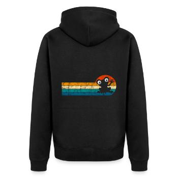 Frosch Frösche Geschenk für Kinder Lustig Witzig - Unisex Premium Bio Zip Hoodie - Schwarz - Hinten - Nico (187cm)