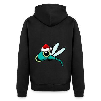 Dragonfly Christmas dragonfly - Unisex Premium Organic Zip Hoodie - black - Back - Nico (187cm)