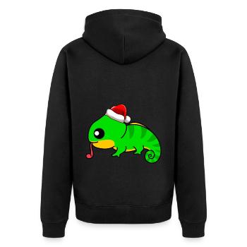 Caméléon Comic Christmas - Veste à capuche bio Premium Unisexe - noir - Dos - Nico (187cm)