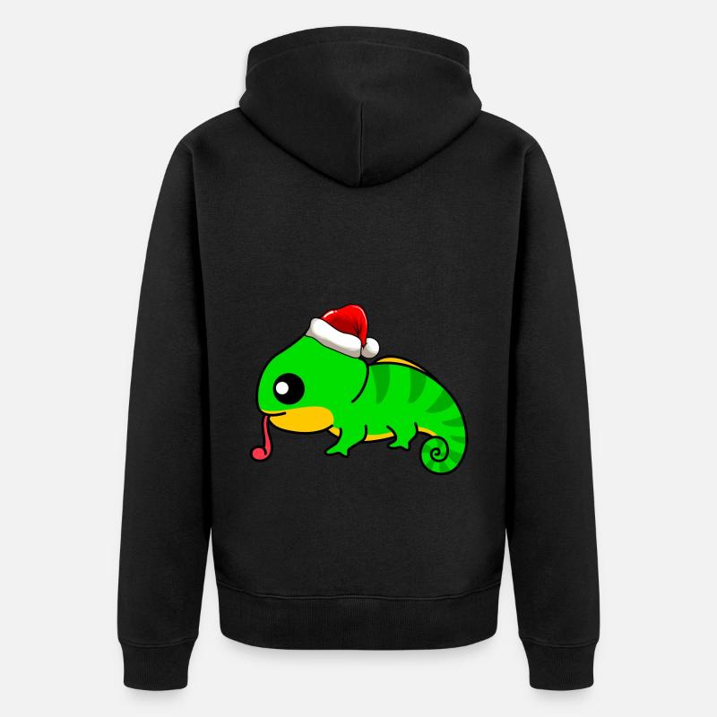 Caméléon Comic Christmas - Veste à capuche bio Premium Unisexe - noir