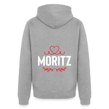 Moritz - Veste à capuche bio Premium Unisexe - gris chiné - Dos - Nico (187cm)