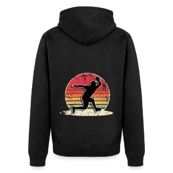 Table tennis - Unisex Premium Organic Zip Hoodie - black - Back - Nico (187cm)