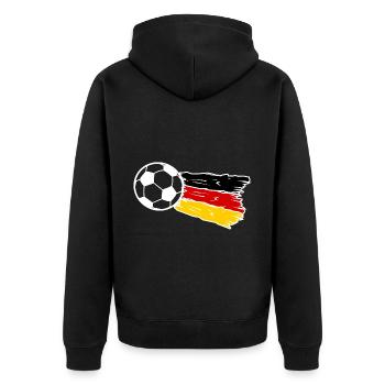 Germany Soccer Team - Unisex Premium Organic Zip Hoodie - black - Back - Nico (187cm)