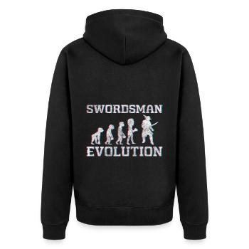 Schwert Axt Japan Gewinn - Unisex Premium Bio Zip Hoodie - Schwarz - Hinten - Nico (187cm)