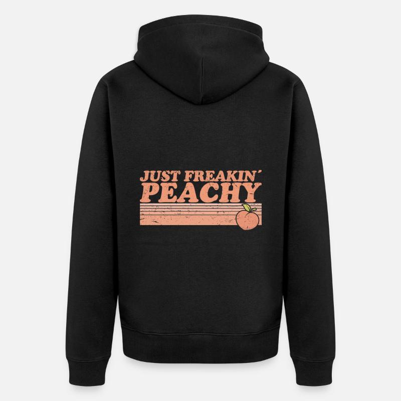 juste pêche - peach fruit dicton - Veste à capuche bio Premium Unisexe - noir