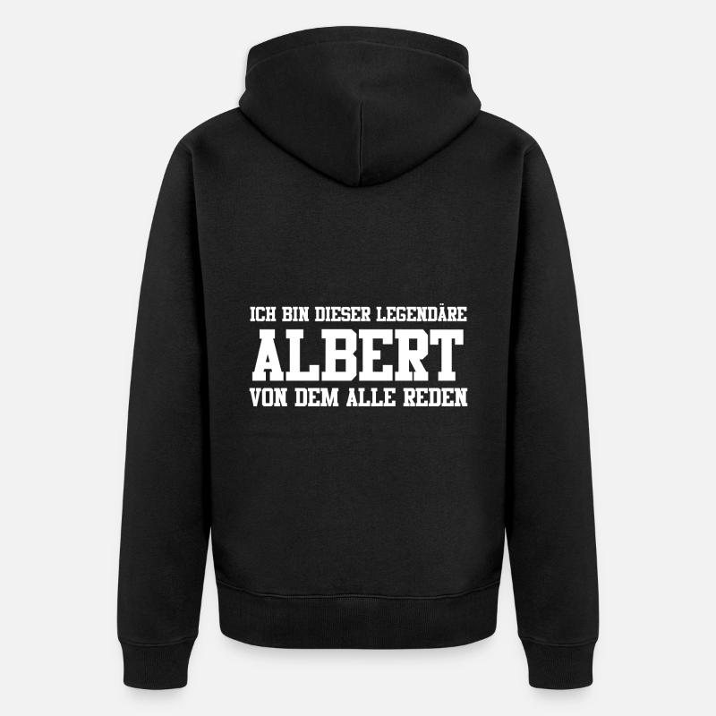 Albert Name Design - Unisex Premium Bio Zip Hoodie - Schwarz