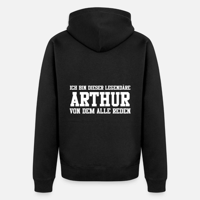 Arthur Name Design - Unisex Premium Bio Zip Hoodie - Schwarz