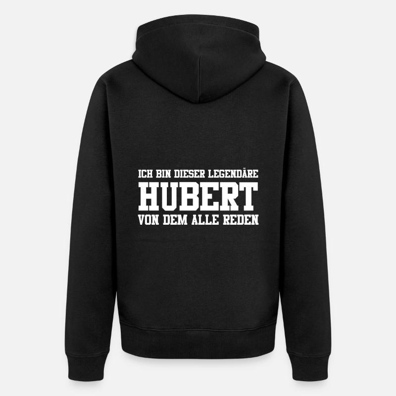 Hubert Name Design - Unisex Premium Bio Zip Hoodie - Schwarz