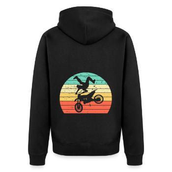 Motocross Dirt Bike Rider Motorcycle Supercross MX - Unisex Premium Organic Zip Hoodie - black - Back - Nico (187cm)