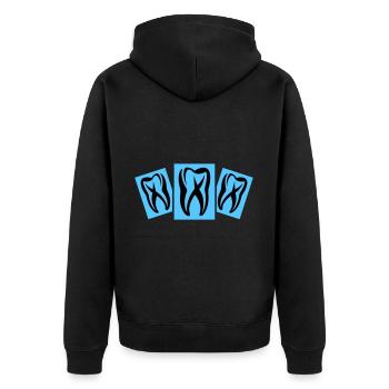 Zahn Dental Zahnarzt Icon - Unisex Premium Bio Zip Hoodie - Schwarz - Hinten - Nico (187cm)