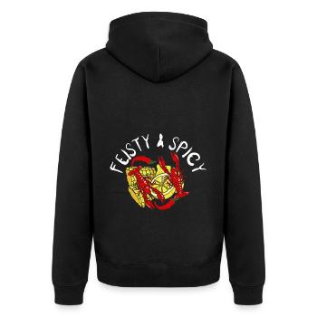 Feurig & Würzig - Krebsmotiv Für Liebhaber - Unisex Premium Bio Zip Hoodie - Schwarz - Hinten - Nico (187cm)