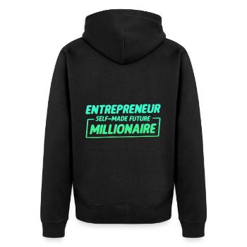 Entrepreneur Self-Made Future Millionaire 2 - Veste à capuche bio Premium Unisexe - noir - Dos - Nico (187cm)