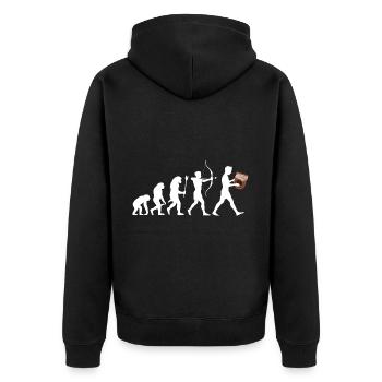 Idiophon Kalimba Geschenk - Unisex Premium Bio Zip Hoodie - Schwarz - Hinten - Nico (187cm)