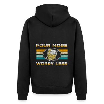drinks longsdrinks - Unisex Premium Organic Zip Hoodie - black - Back - Nico (187cm)