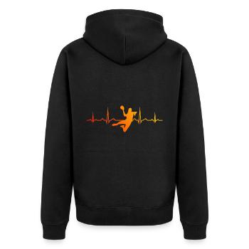 Joueurs de handball masculins Joueurs de handball Jeux de handball - Veste à capuche bio Premium Unisexe - noir - Dos - Nico (187cm)