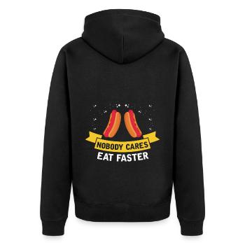 Restauration rapide Hot Dog Hotdog FastFood - Veste à capuche bio Premium Unisexe - noir - Dos - Nico (187cm)