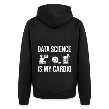 Datenwissenschaftler Data Science Wissenschaft - Unisex Premium Bio Zip Hoodie - Schwarz - Hinten - Nico (187cm)