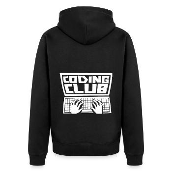 Programmierer Coder Software Entwickler - Unisex Premium Bio Zip Hoodie - Schwarz - Hinten - Nico (187cm)