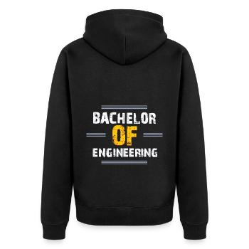 Bachelor of Engineering - Unisex Premium Bio Zip Hoodie - Schwarz - Hinten - Nico (187cm)