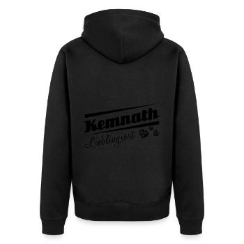 Kemnath - Lieblingsort mit Stadtnamen - Unisex Premium Bio Zip Hoodie - Schwarz - Hinten - Nico (187cm)
