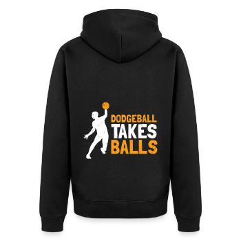 Dodgeball for Dodgeball Player and Gaga Ball - Unisex Premium Organic Zip Hoodie - black - Back - Nico (187cm)