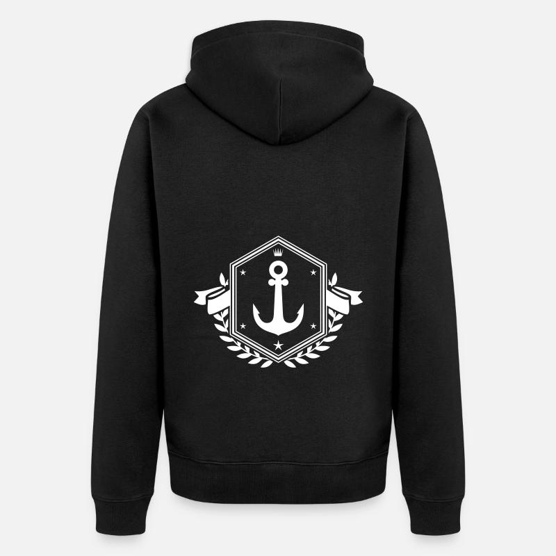 Bouclier d’icône d’ancrage - Veste à capuche bio Premium Unisexe - noir