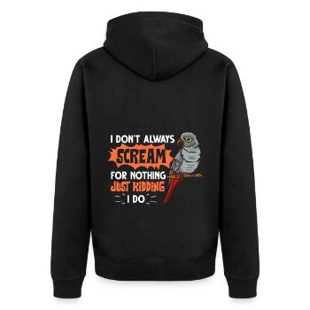 Afrikanischer Graupapagei Papagei Vogel Afrika - Unisex Premium Bio Zip Hoodie - Schwarz - Hinten - Nico (187cm)