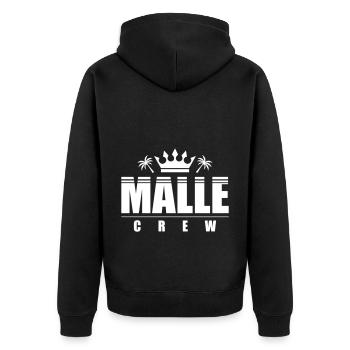 Malle Crew - Unisex Premium Organic Zip Hoodie - black - Back - Nico (187cm)
