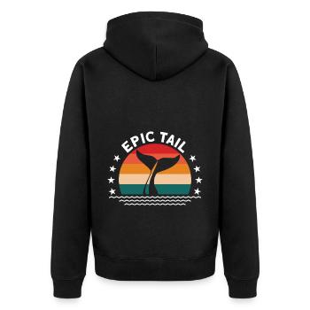Whale Watching Whale Watching Whales Orca Blue Whale - Unisex Premium Organic Zip Hoodie - black - Back - Nico (187cm)