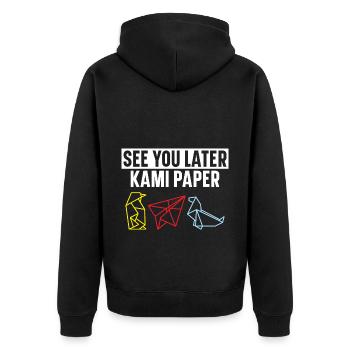 See You Later Kami Papier Origami Japanische Kunst - Unisex Premium Bio Zip Hoodie - Schwarz - Hinten - Nico (187cm)
