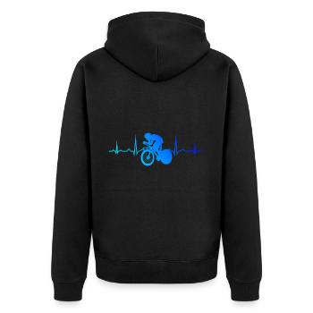 Road Bike Road Bike Women Men - Unisex Premium Organic Zip Hoodie - black - Back - Nico (187cm)