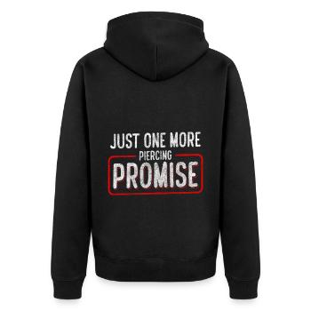 Piercing Nadel Beruf Körper - Unisex Premium Bio Zip Hoodie - Schwarz - Hinten - Nico (187cm)